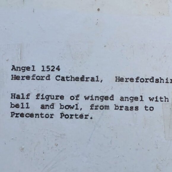 Vintage Handmade Brass Rubbing Pair - Angel & Four Evangelistic Symbols - Aqua - Picture 6 of 6